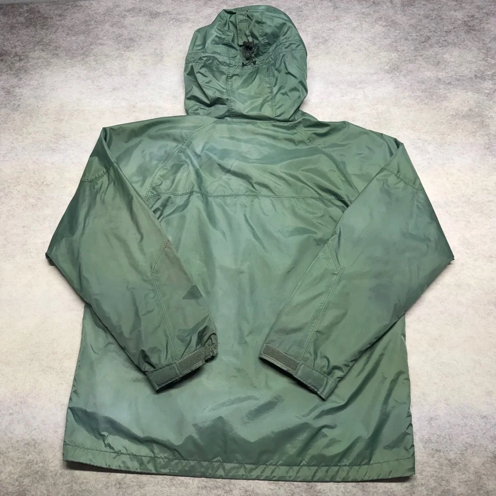 VTG Columbia Hooded Windbreaker Mens Size L Green Mesh Lined Full Zip Jacket